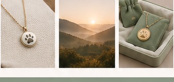MorrowPaw memorial jewelry and warm natural landscape references